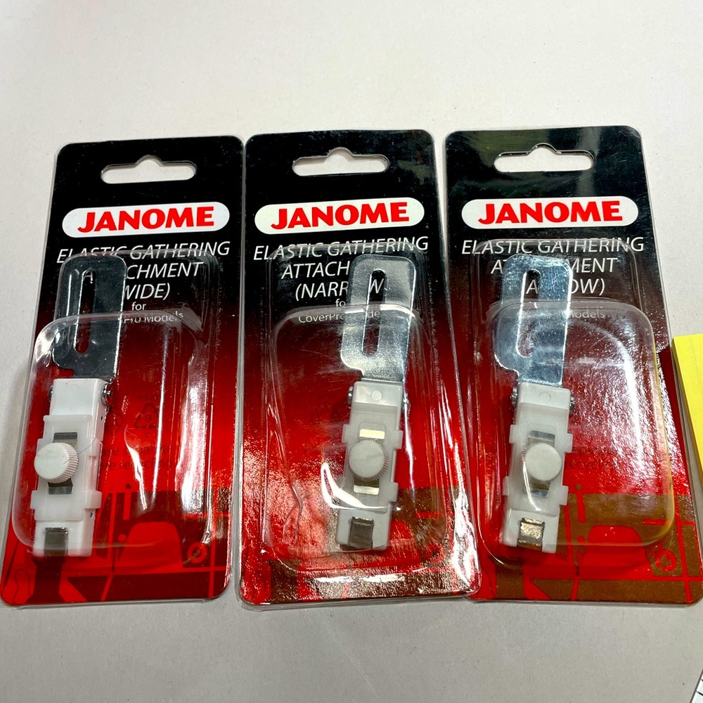 NWT Janome Elastic Gathering Attachments (Lot of 3) for CoverPro models